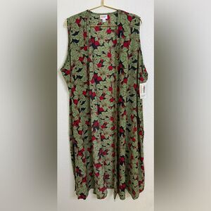 LuLaRoe- Joy- longline vest strawberry print- Size XL